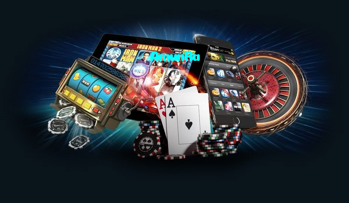 AmunRa casino presented on mobile device in Pakistan with slots and live games